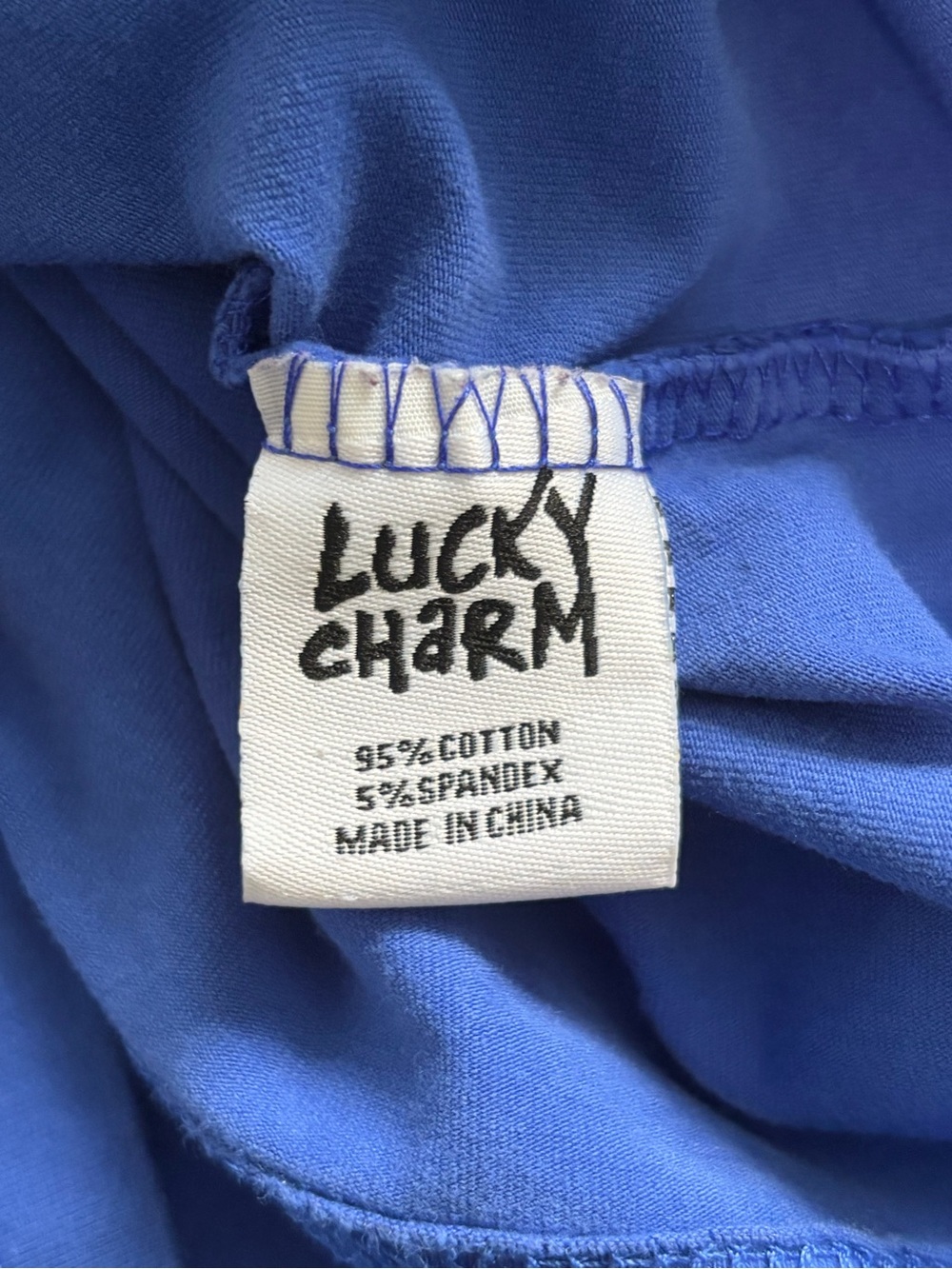 BKYS Mens M Lucky Charm Bunny Blue Graphic T Shirt Embroidered Applique - Picture 8 of 12